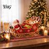 Retro Christmas Decoration Santa Sleigh Table Centerpiece, Multi?Compartment Candy Fruit Serving Bowl, Holiday Home Ornament Festive Tabletop