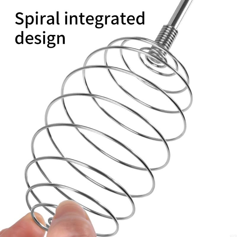Stainless Steel Spring Whisk Handheld Butter Eggs Mixer Hand Push Stir Blenders with Long Handle Milk Frother Enduring