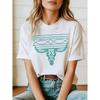100 Cotton Western Ranch Graphic Tshirt Turquoise Longhorn Skull Print Tee Y2k Summer T Shirts Vintage Cowgirl Tops For Unisex Summer Tops