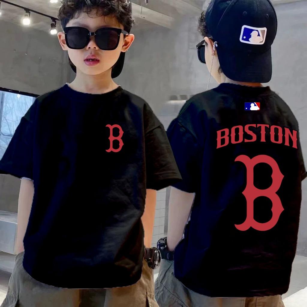 Children's printed letter trendy short sleeved shirt