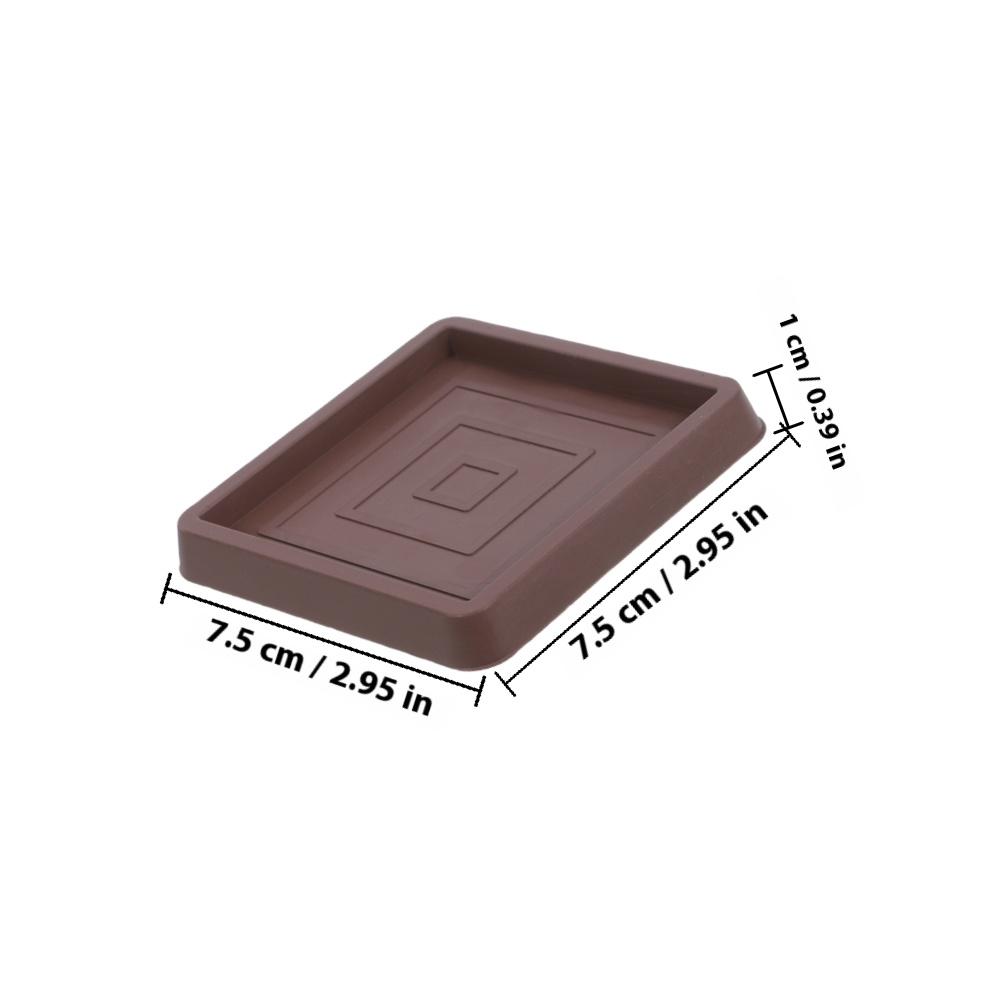 8pcs Anti-Slip Furniture Pads Square Rubber Stoppers Wear-Resistant Floor Protectors For Chairs Sofas Beds Furniture Leg