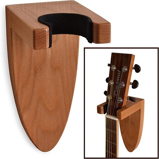 Wood Guitar Holder Wall Mount Stand Rack for Electric, Classic, Acoustic and Bass Musical Instruments Hardwood Gift