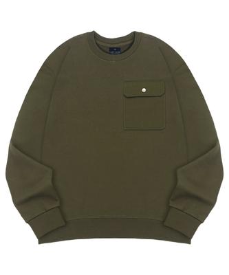 Ellamo Terry Basic Lr-001 Plain Square Pocket Oversized Sweatshirt