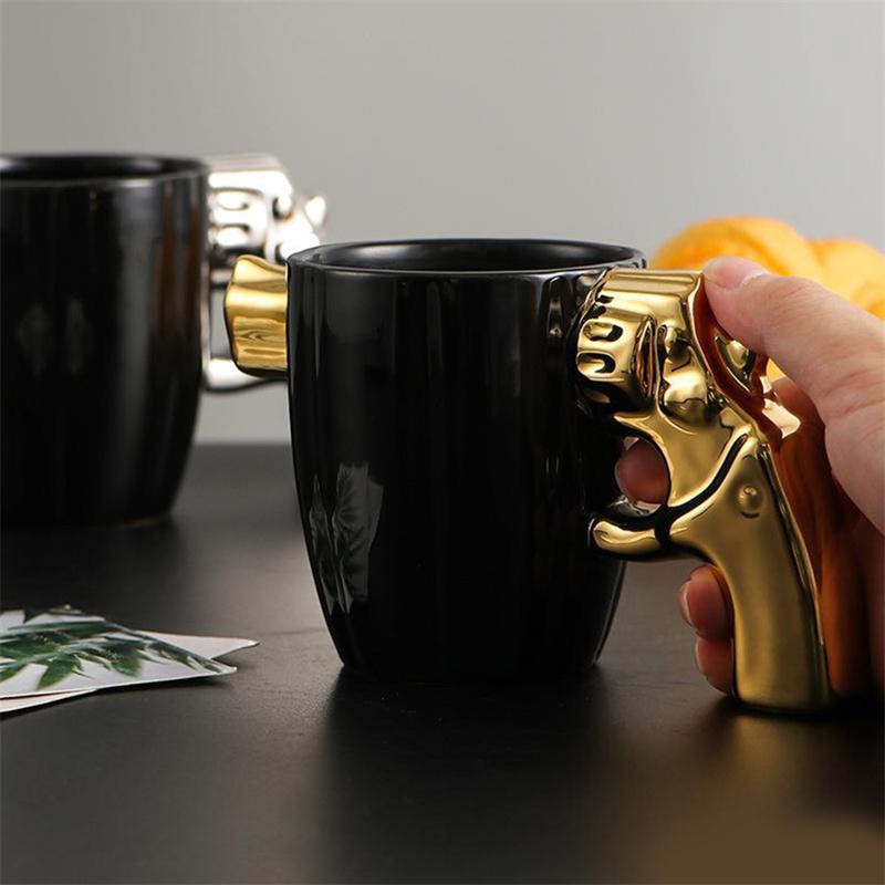 

Креативная чашка-револьвер, керамическая, взрывозащищенная, кофейная чашка в военном стиле 200-400ml чёрный