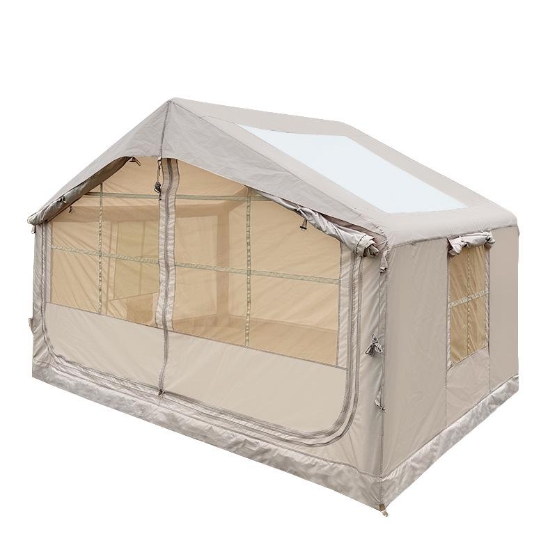 Portable Outdoor Inflatable Camping Tent with Full Set, Rainproof & Sun-Protected, Thickened Oxford Cloth