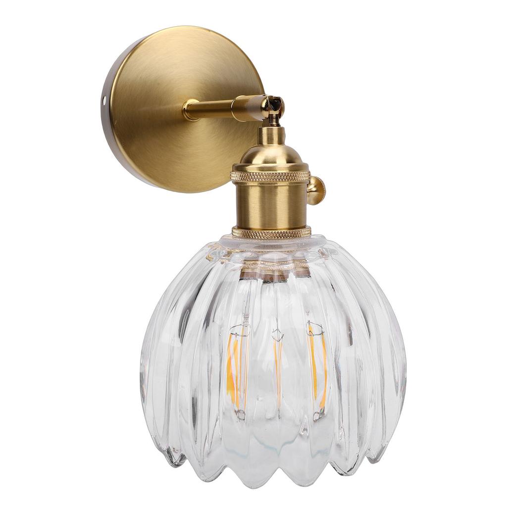Wall Sconce Glass Lampshade Minimalist Aluminum Alloy Vintage Wall Lamp for Cafe Bedroom Restaurant