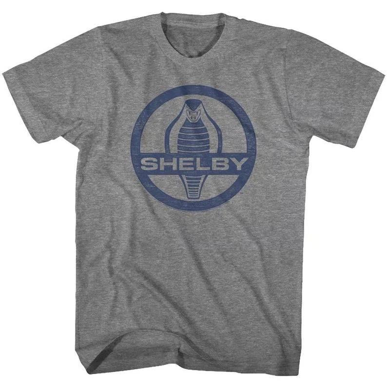 Carroll Shelby Motors Shelby Cobra Snake Logo Graphite Heather T-Shirt XXL