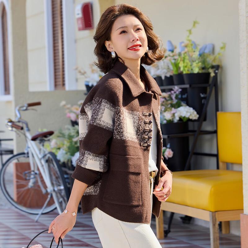 

Mid-Aged Women s Loose Knitted Cardigan 3XL