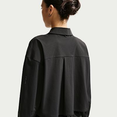 Women's Nike Jackets Women's Black/Dark Smoke Gray Lapel Moderate