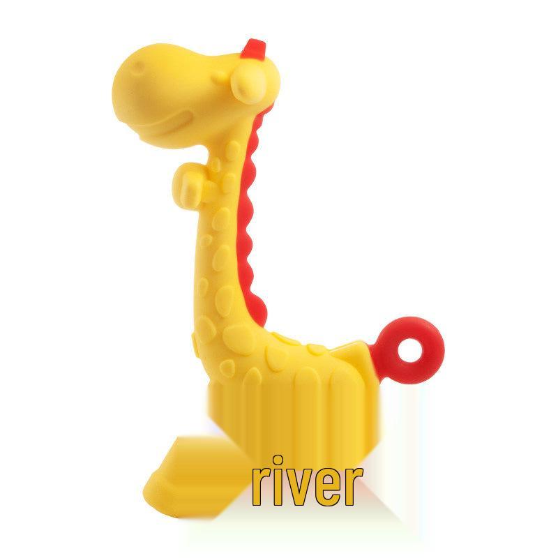 Giraffe & Deer Food-Grade Silicone Baby Teether Toy жёлтый