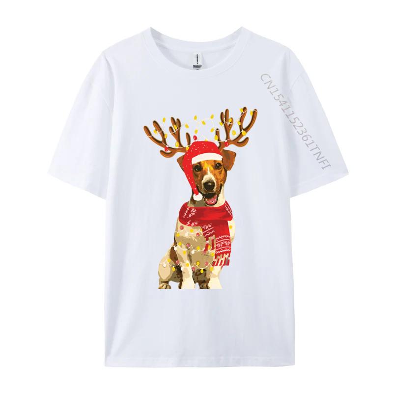 

Christmas Lights Jack Russell Terrier Tshirts Black Vintage Cotton Male Tops Shirt Youthful Fitted Top Tshirts S