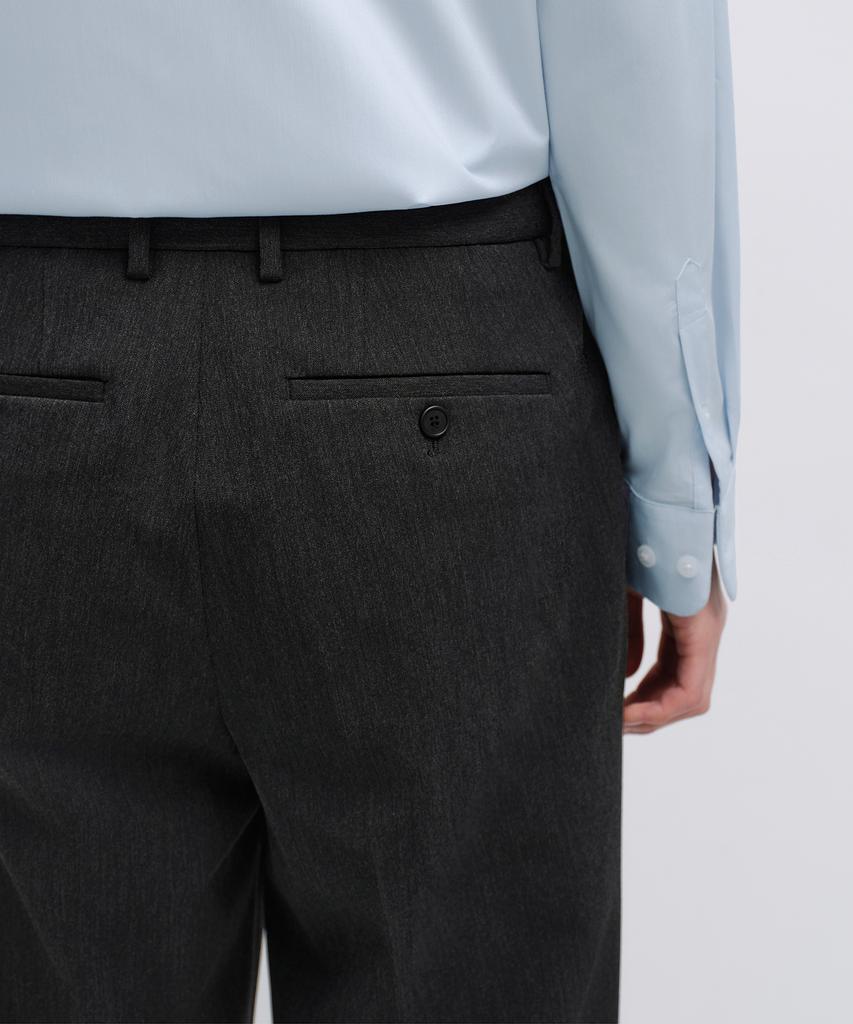 Musinsa Standard Wide Hidden Banding Slacks [Charcoal Gray]