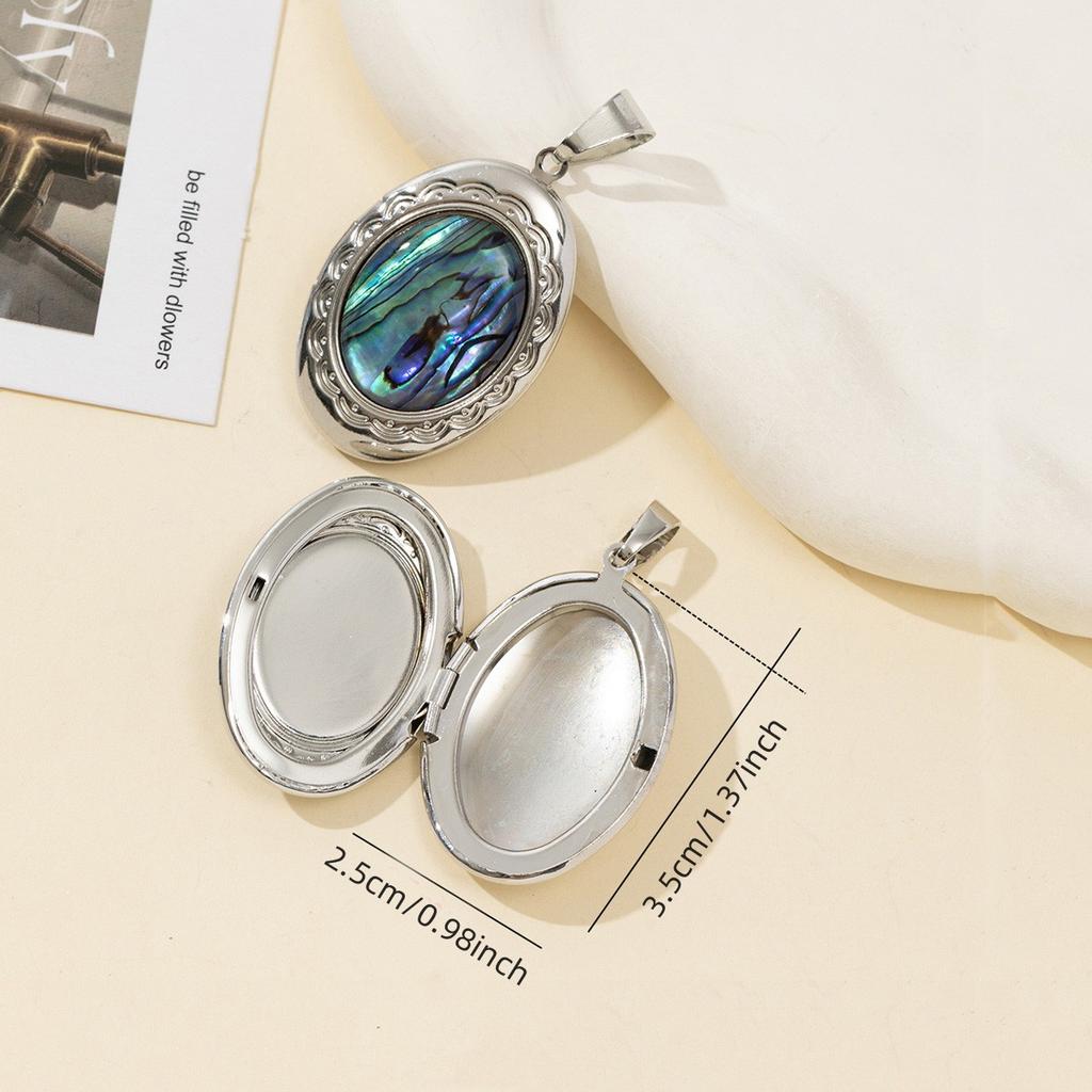 1buc, pandantiv elegant cu coajă de abalone, oval, natural, lucrat manual, în mod boem, bărbați, femei, farmece pentru realizarea de bijuterii, bricolaj, accesorii, artizanat, cadouri