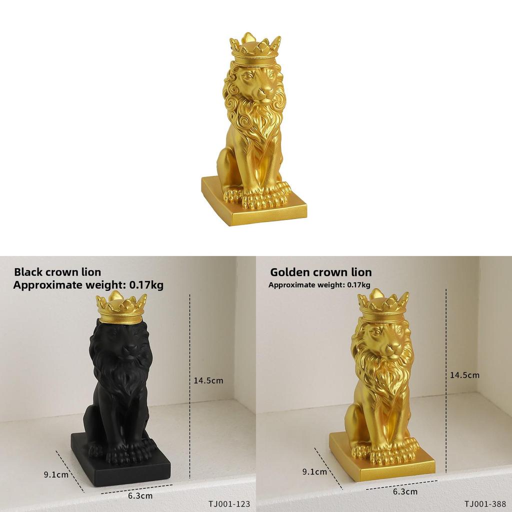 Nordic Lucky Lion Ornament With Resin Material For Living Room And Office