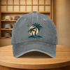 Vintage Tropical Island Coconut Tree Baseball Cap Unisex Adjustable Snapback Hat