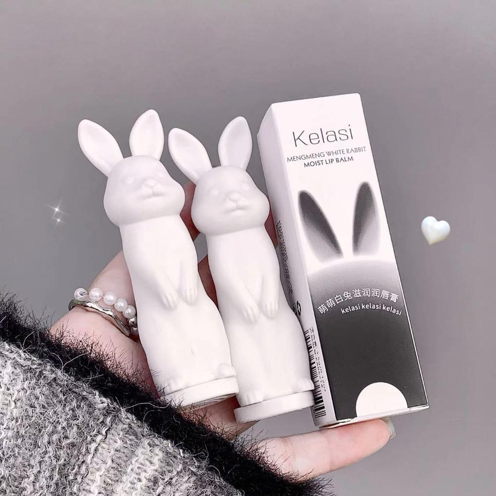 New Rabbit Black Rose Lip Balm Moisturizing Anti-Chapped Lip Tint Jelly Colored Long Lasting Color Change Lip Gloss Cosmetic