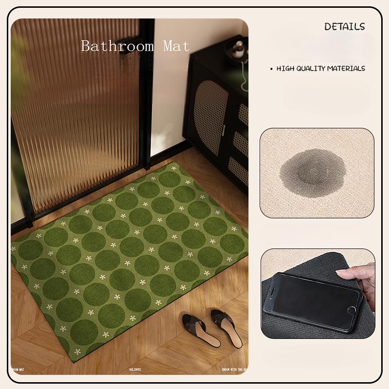 High-end Retro Printed Carpet Diatomaceous Earth Mat Bathroom Mat Water Absorbent Quick-drying Non-slip Mat