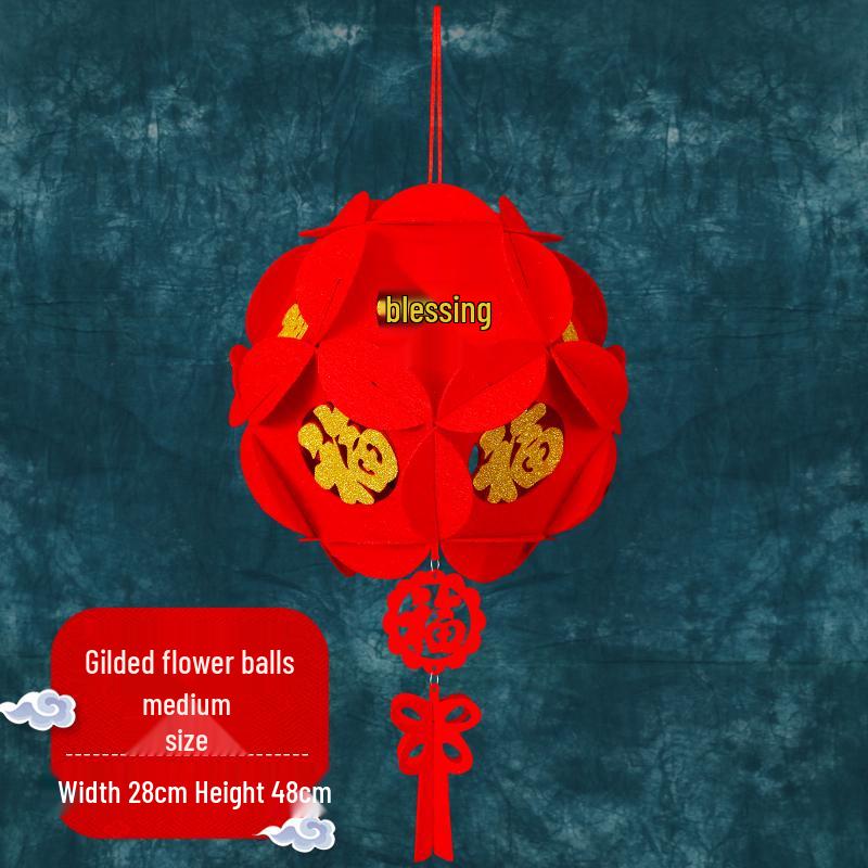 2025 New Year Red Lantern Indoor Decorations - Spring Festival Fu Character Hanging Ornaments.