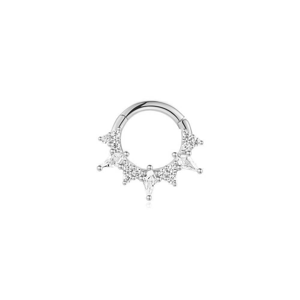 CANNER 1PZ Occhio di Cavallo Testa Piatta Filettato Perforazione Osso Auricolare Donna Argento 925 Ins Stella Fiore Geometria Zircone Orecchino a Lobo