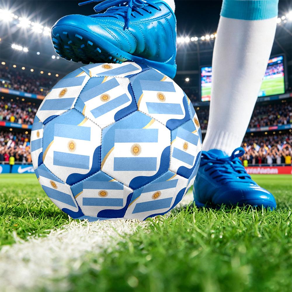 Pallone da Calcio Stampato Argentina Taglia 5 Resistente all'Usura Standard Pallone da Allenamento per Adulti Regalo per tifosi per Partite Sportive Indoor Outdoor