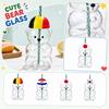 Bärenförmiger Glasbecher mit Strohdeckel Wiederverwendbares Trinkglas für Kaltgetränke Langlebiges transparentes Design Geeignet für den Innen- und Außenbereich