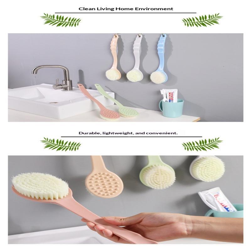 Long Handle Bath Shower Brush Non-slip Grip Soft Massage Bristles for Deep Cleansing Back Skin Bathroom Use