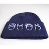European and American internet celebrity expression gesture embroidered knitted hat, autumn and winter ski hat, pullover hat, woolen hat, Yiwu