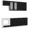 Kitchen Unit LYON 8 Pcs Black Oak Engineered Wood