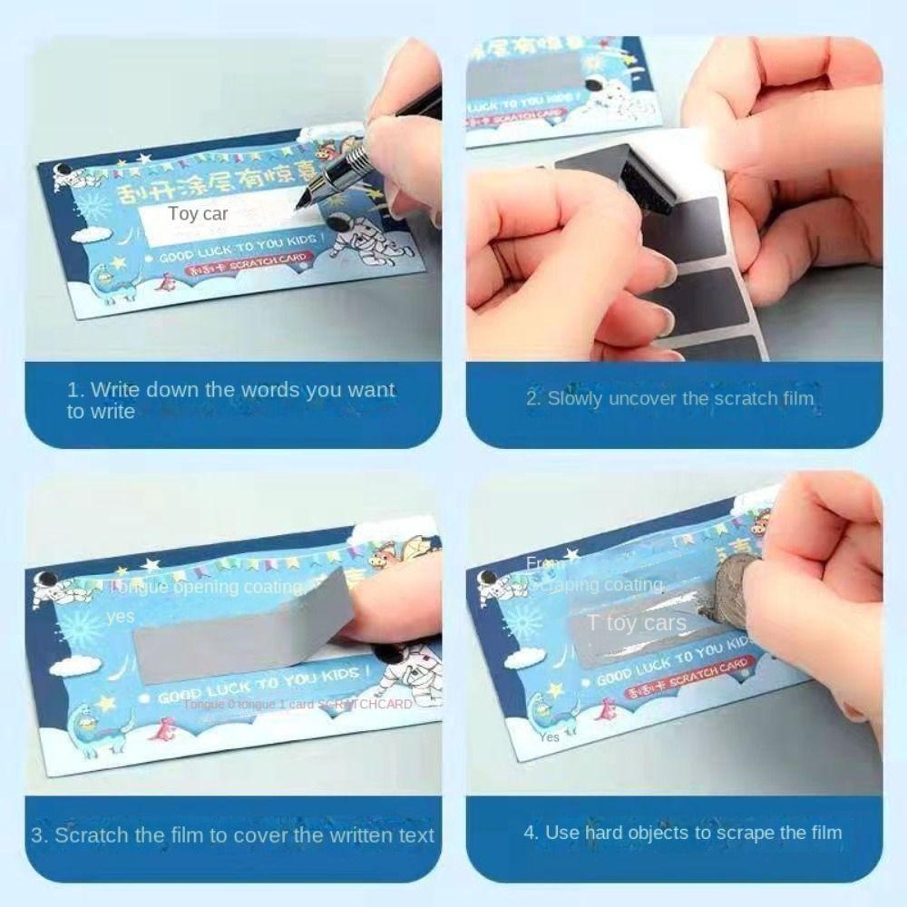 100pcs Rectangular Scratch Off Stickers Creative Scratch Off Cards  Scratch Paper Card Calendar