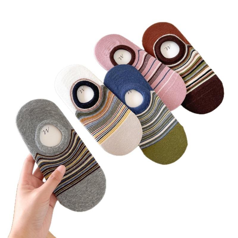 Spring and Summer Lightweight Flat-front Invisible Versatile Breathable Cotton Slip-on Sports Socks