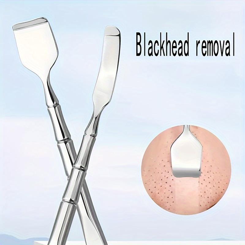 1pc 2-in-1 Blackhead Remover Tool, Stainless Steel Pore Cleansing Needle Scraper for Face, Dual-Headed Multi-Functional Massage Beauty Shovel