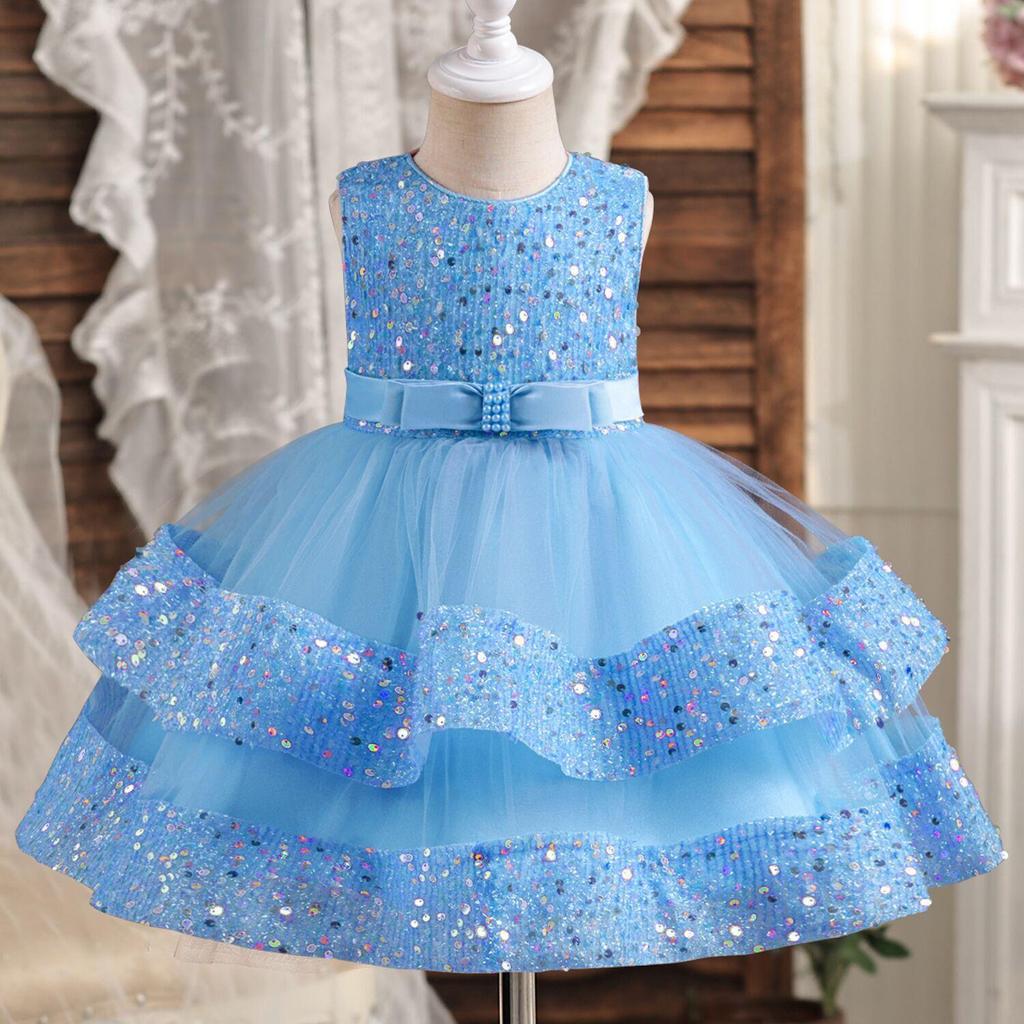 2024 Baby Mädchen Party Kleid Pailletten 1st Geburtstag Taufe Kleinkind Kleid Hochzeit Grün Prinzessin Kleider für Kinder Mädchen Luxus Kleid