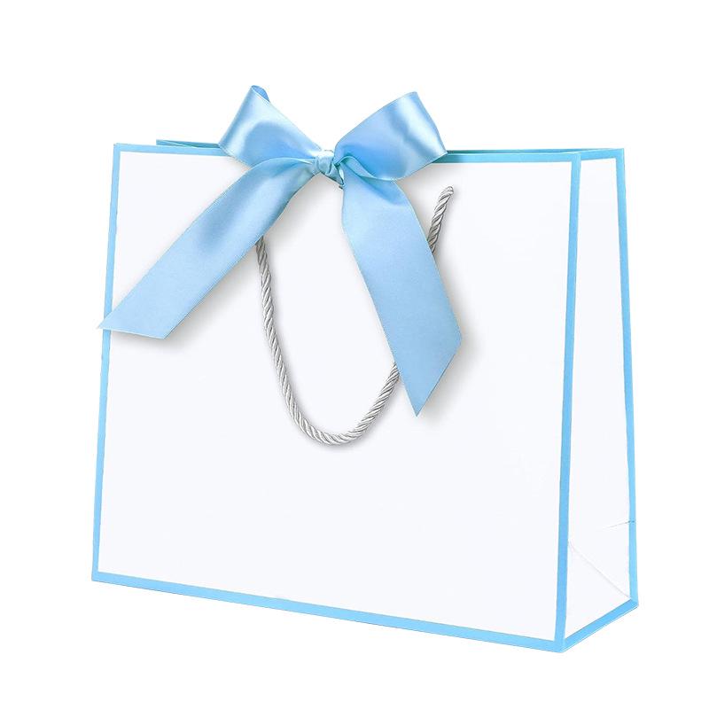 Bunte Band-Schleife Tragetasche - Quadratische Geschenktasche & Einkaufstasche mit individueller Logo-Option