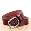 Women's Hong Kong & American Style Genuine Leather Belt with Needle Buckle - High-End Top Layer Cowhide for Work Pants