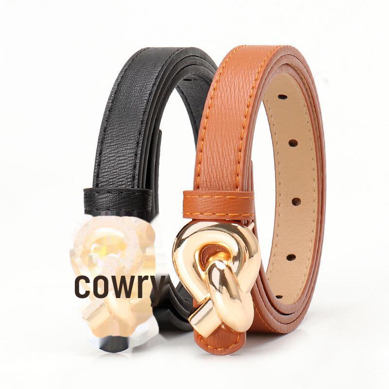 Chic Alloy Snap Button Knotted Belt for Women - Elegant European & American Style