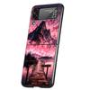 Pink Sunset Mountain Hard PC Phone Case For Samsung Galaxy Z Flip 7 6 5 4 Black Cover For Galaxy Z Flip 3 Foldable Shell Fundas