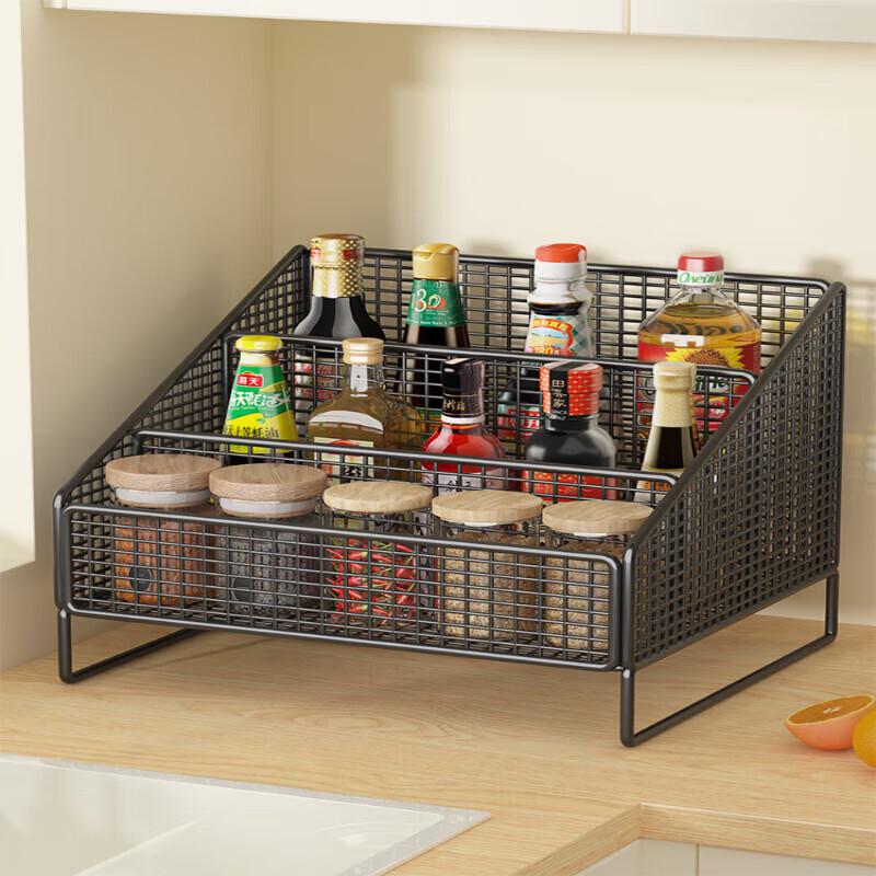 Modern Tabletop Seasoning Spice Rack with Cup Holder