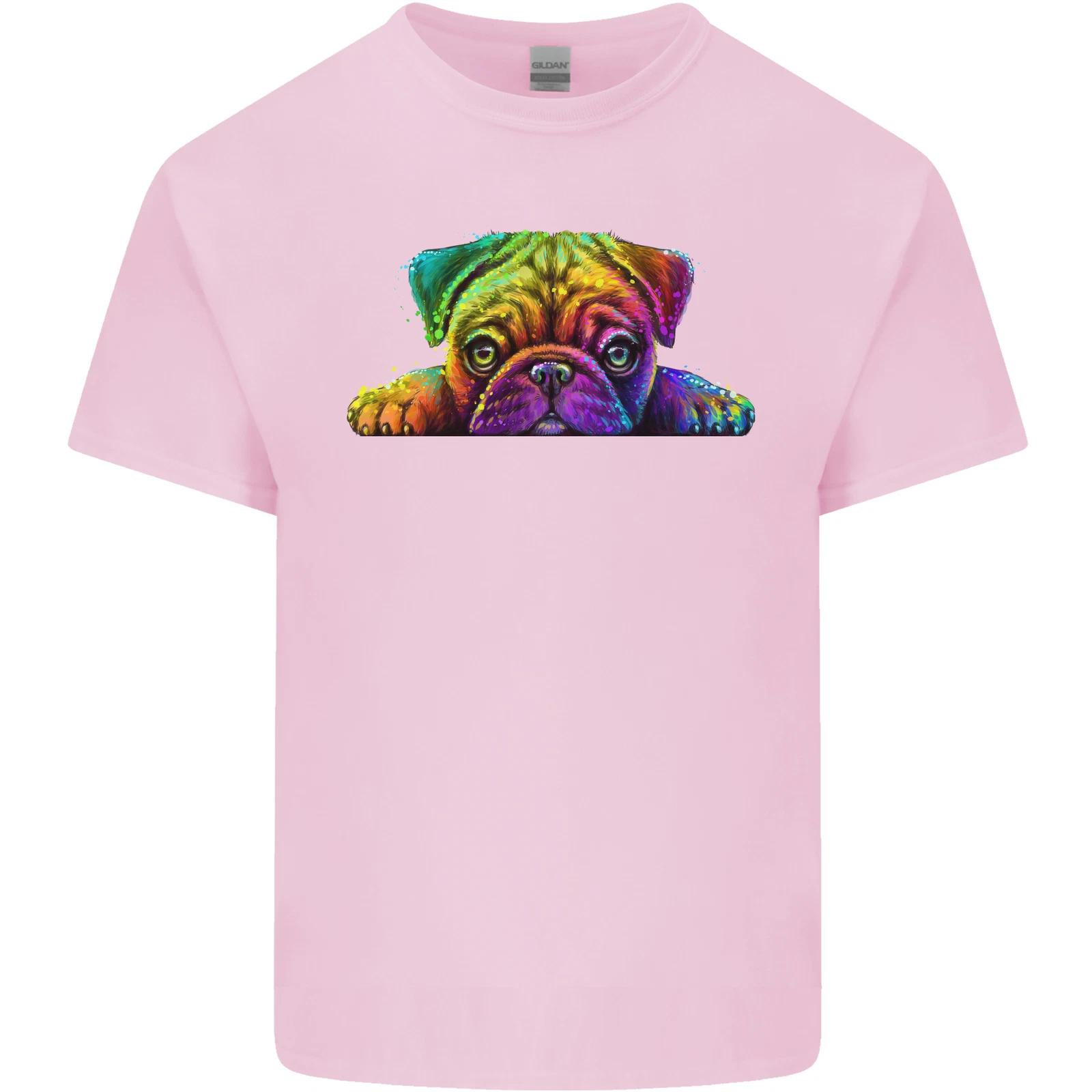 A Colourful Pug Dog Kids T-Shirt Childrens S