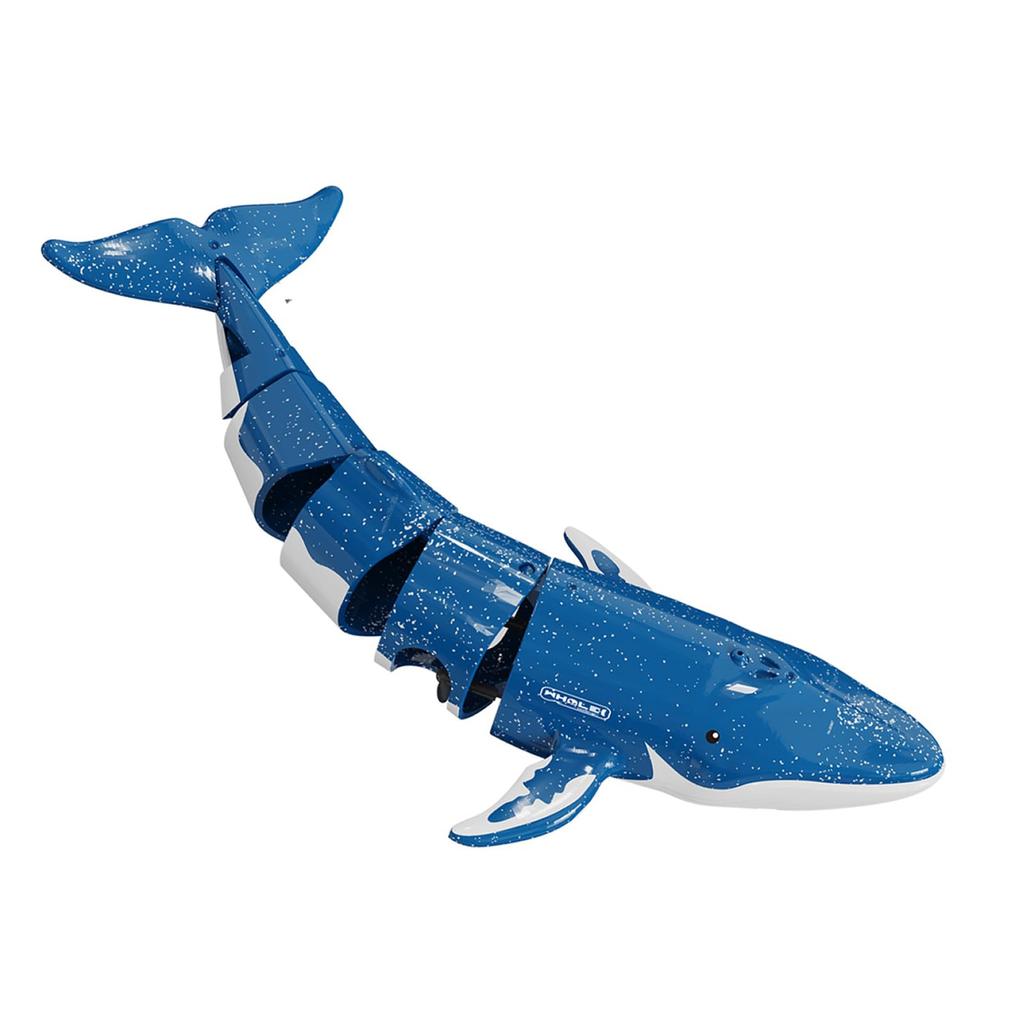 TOMMYFIELD Radio-Controlled Whale Submarine Toy, Remote Control, Turning, Underwater Automatic Start, Fully Waterproof (Blue) [Used]