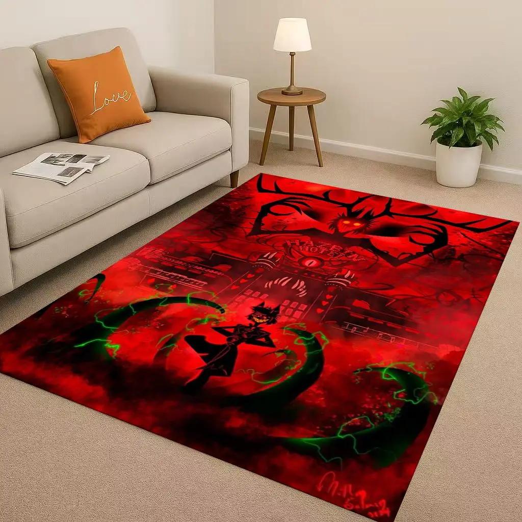 3D Cartoon H-Hazbin Hotel Angel Dust Alastor Living Room Non-Slip Area Rug Soft Carpet for Bedroom Sofa ,Easy Clean Home Doormat