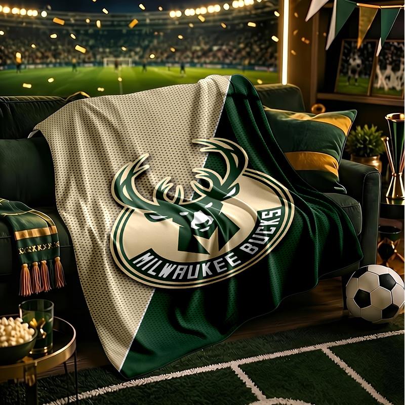 Bucks Team Logo Artwork Blanket Lightweight Flannel Bedding Blanket Perfect for Travel, Camping, Living Rooms, Offices, Sofas, Fan Christmas gift