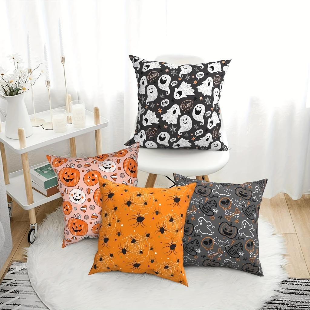 Halloween Pillowcases: Ghosts, Pumpkins, Spiders & More! Sofa Cushion Cover Holiday Party Decoration Gift