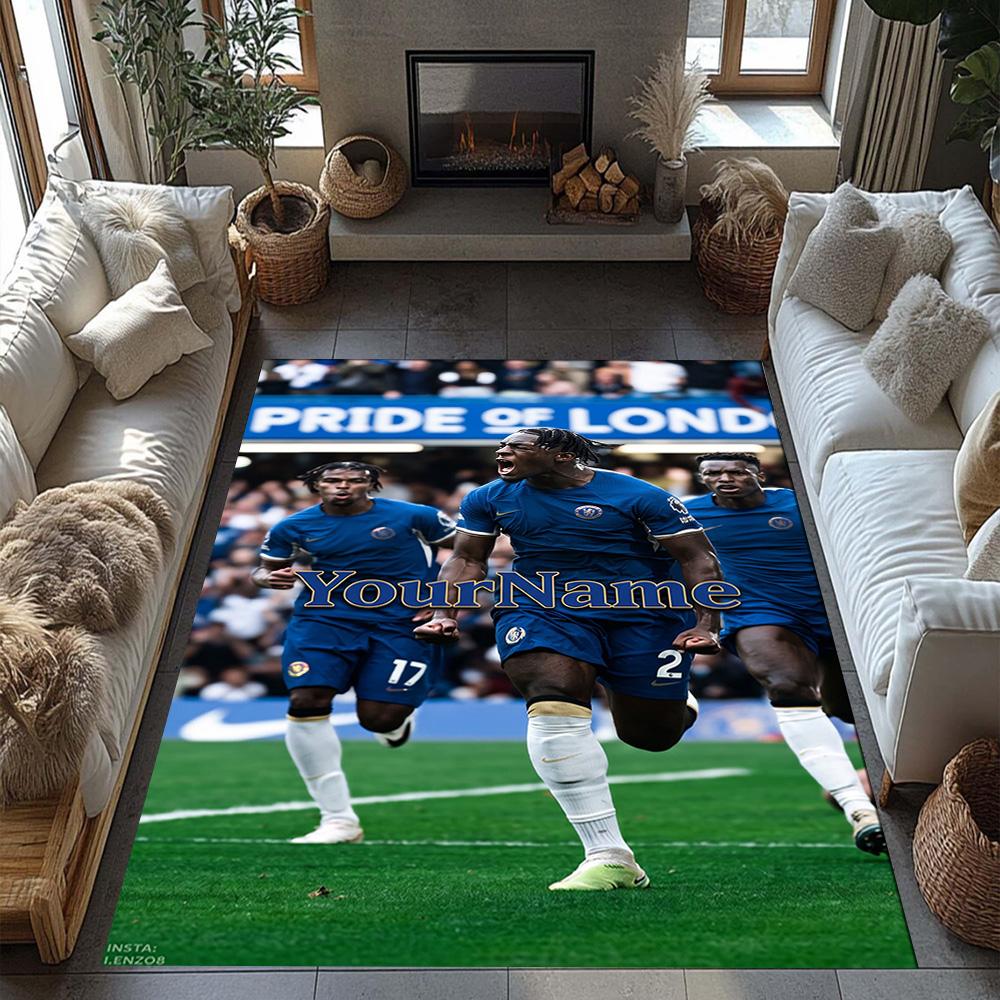 Chelsea Personalized Text Area Rug Design for Bedrooms Foyer Kitchen Living Rooms Anti-slip Rug Anime Office Decor Best for Christmas