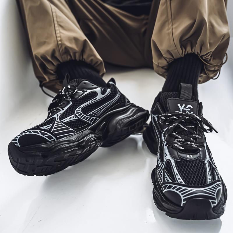 New Fashion Men's Four Seasons Comfortable Thick Sole Shoes Students Male Boys Trending Soft Sole Breathable Casual Running Sneakers
