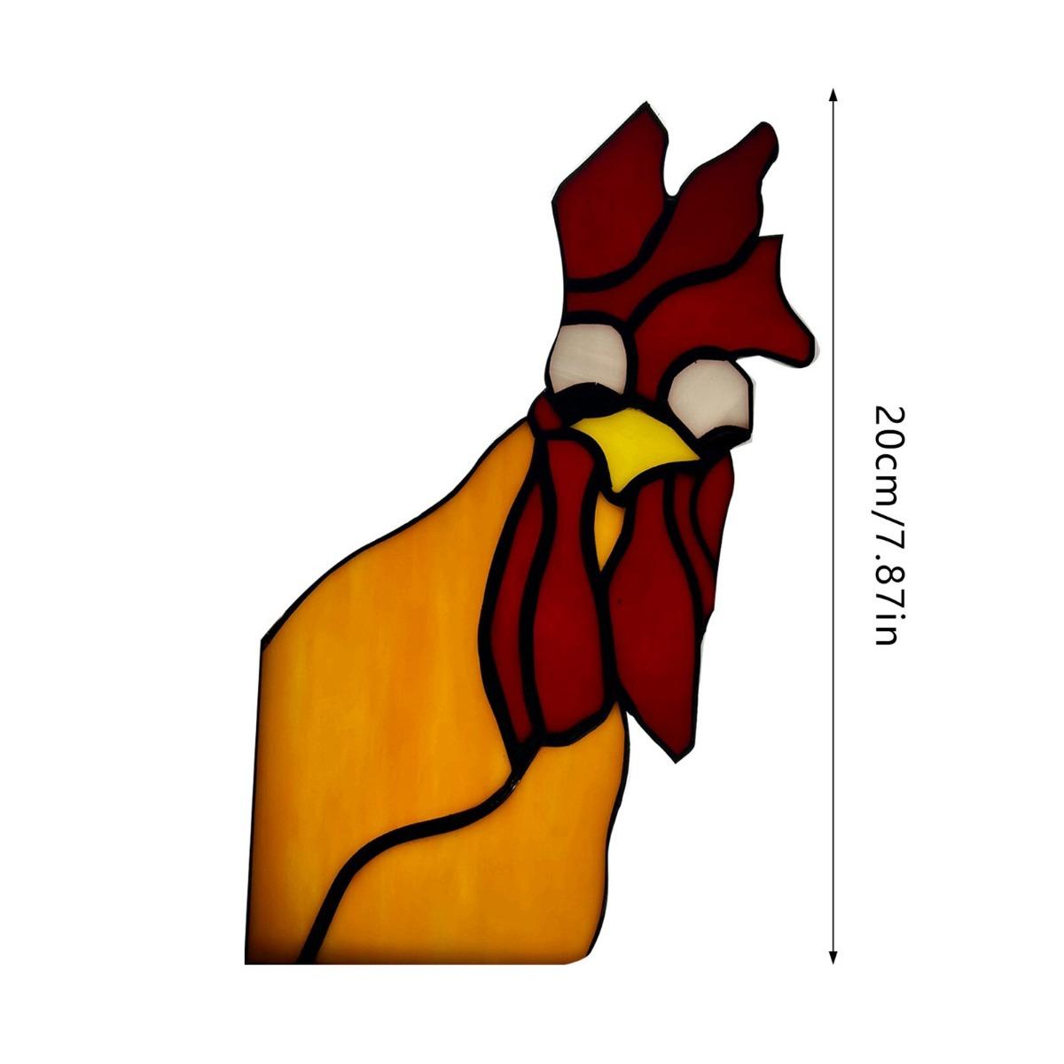 

2 шт. декор для угла окна в виде выглядывающего петуха, декор для угла окна в виде витража с изображением петуха, подвесное украшение на окно в виде ловца солнца из акрила, настенное искусство с изображением животных на ферме