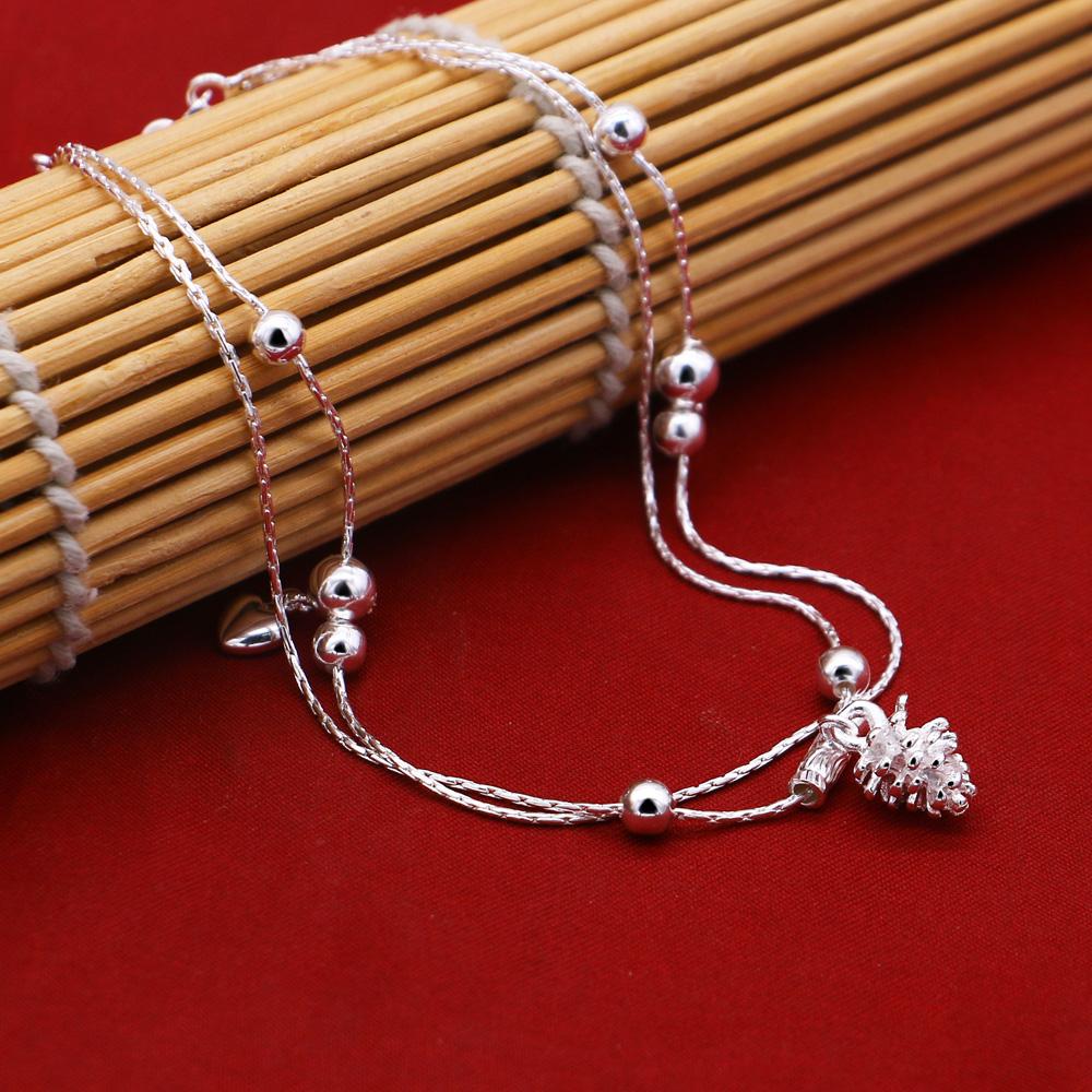 Søte sølv smykker 100 % 925 Sterling Sølv Anklet ananas anheng Design Solid Sølv Anklet Girl Charm Bursdagsgave