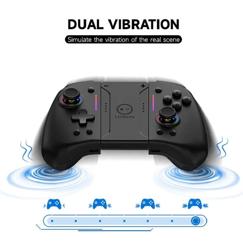 KS42 Wireless Gamepad für Nintendo Switch/OLED, Gaming Switch Controller Bluetooth Aufwecken 6-Achsen Joypad Metall-Joystick