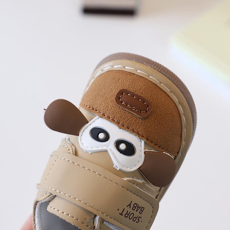 Spring/Autumn Style Walking Shoes 0-1-2 Years Old, Soft-Soled Cartoon Single Shoes for Boys and Girls, 3-6-12 Months Squeaky Shoes.