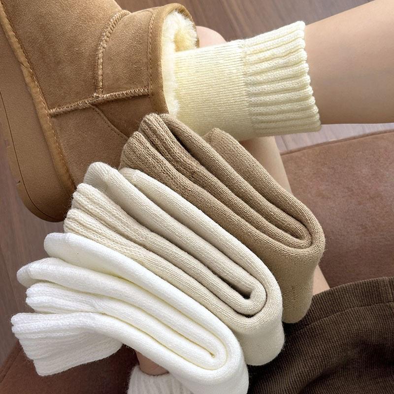 Women's Terry Fluffy Mid-Calf Socks - Thick, Warm, Imitation Cashmere for Autumn & Winter Versatility
