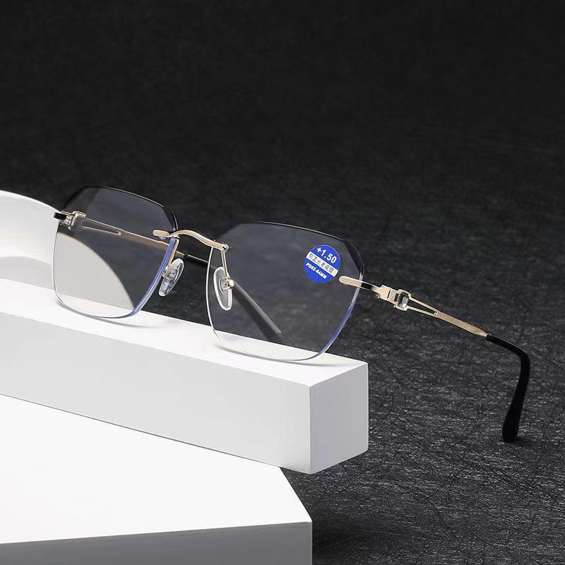 Men's and Women's Retro Ultralight Rimless Anti-Blue Light Reading Glasses